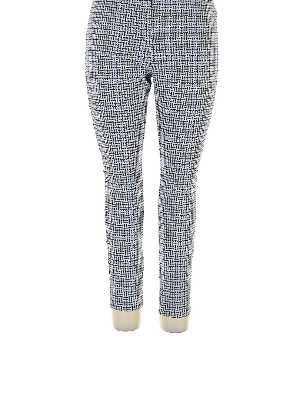 Primark Black, White & Blue Houndstooth Skinny Pants Size 16
